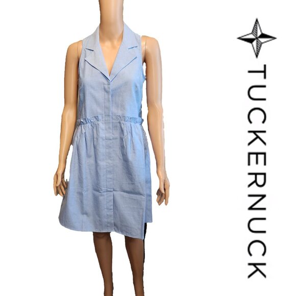 Tuckernuck Dresses & Skirts - Tuckernuck Oxford Blue Sleeveless Royal Shirt Dress NWT XS